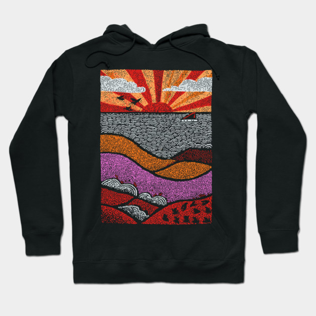Abstract August Landscape | The Dog Days of Summer Hoodie by TuncGK