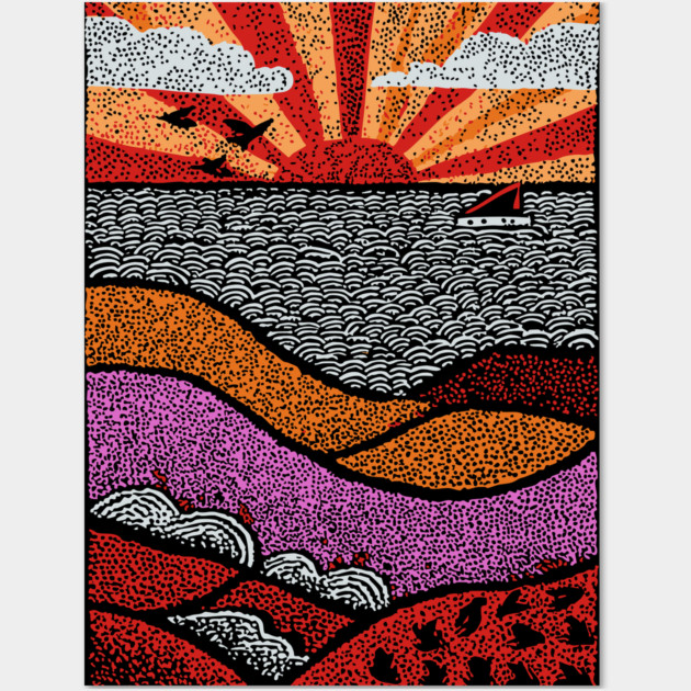 Abstract August Landscape | The Dog Days of Summer Wall Art by TuncGK