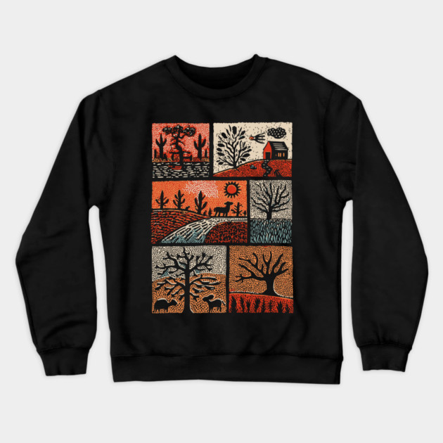 Autumnal Equinox | A Patchwork of Fall Crewneck Sweatshirt by TuncGK
