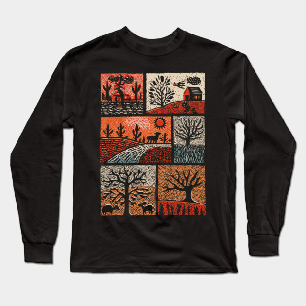 Autumnal Equinox | A Patchwork of Fall Long Sleeve T-Shirt by TuncGK