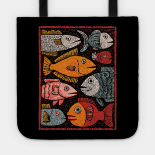 The River of Life | A School of Folk Art Fish Tote