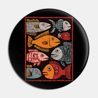 The River of Life | A School of Folk Art Fish Pin