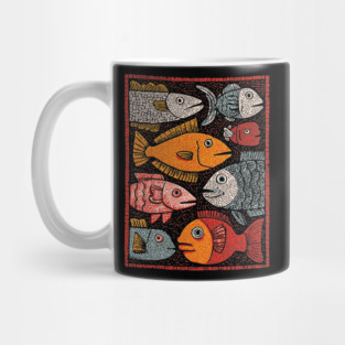 The River of Life | A School of Folk Art Fish Mug