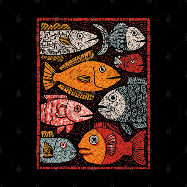 The River of Life | A School of Folk Art Fish by TuncGK