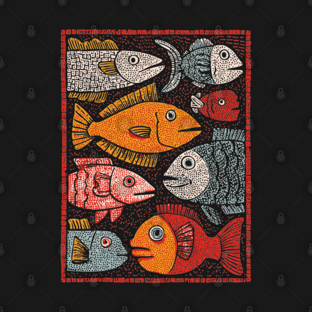The River of Life | A School of Folk Art Fish by TuncGK