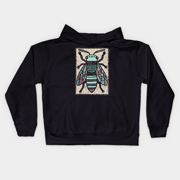 Sacred Bee Glyph | The Honeycomb Oracle Kids Hoodie by TuncGK