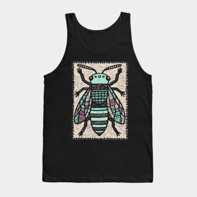 Sacred Bee Glyph | The Honeycomb Oracle Tank Top by TuncGK