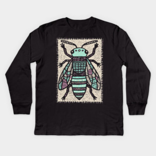 Sacred Bee Glyph | The Honeycomb Oracle Kids Long Sleeve T-Shirt