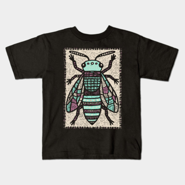 Sacred Bee Glyph | The Honeycomb Oracle Kids T-Shirt by TuncGK