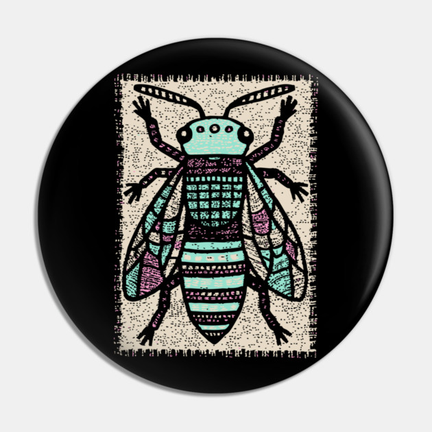 Sacred Bee Glyph | The Honeycomb Oracle Pin by TuncGK