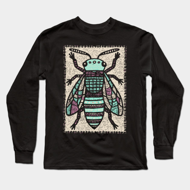 Sacred Bee Glyph | The Honeycomb Oracle Long Sleeve T-Shirt by TuncGK