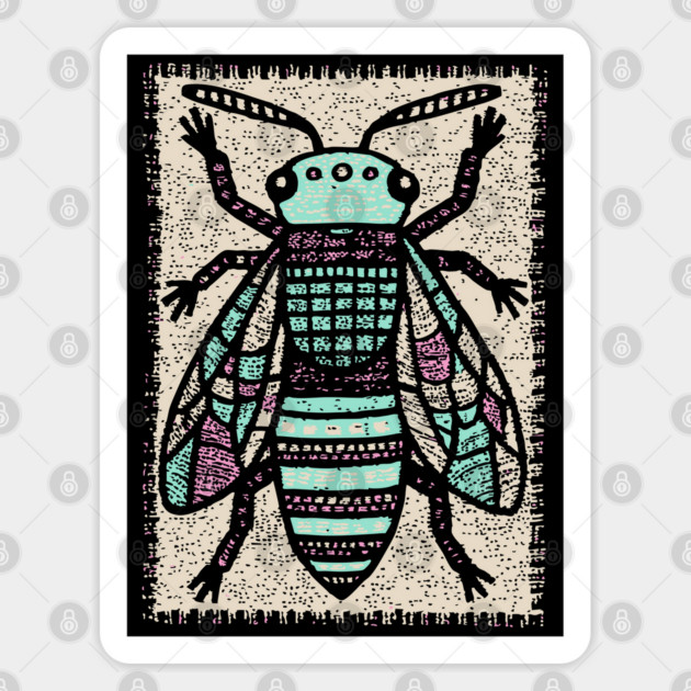 Sacred Bee Glyph | The Honeycomb Oracle Sticker by TuncGK
