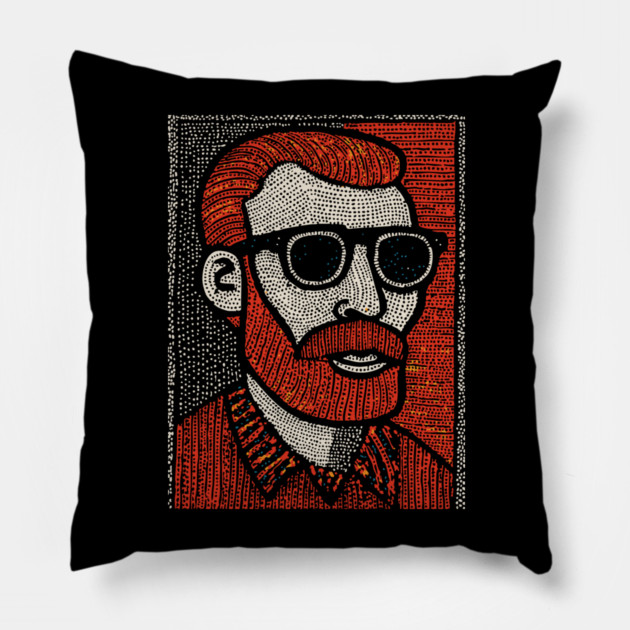 The Post-Impressionist | A Starry Night Portrait Pillow by TuncGK