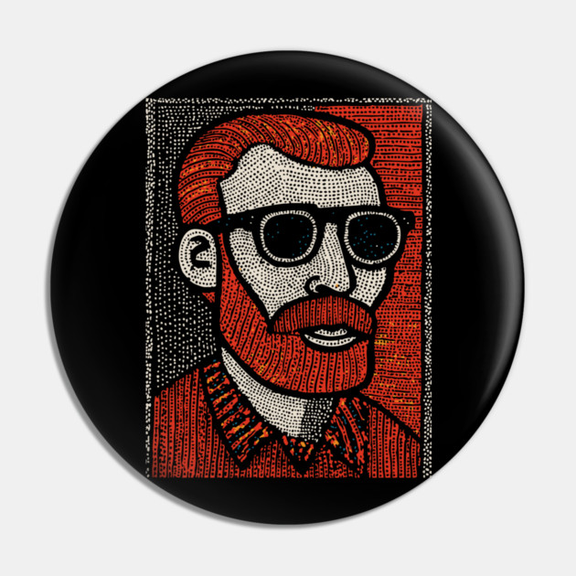 The Post-Impressionist | A Starry Night Portrait Pin by TuncGK