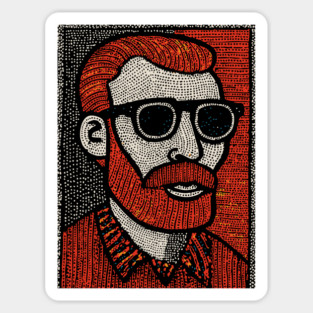 The Post-Impressionist | A Starry Night Portrait Sticker