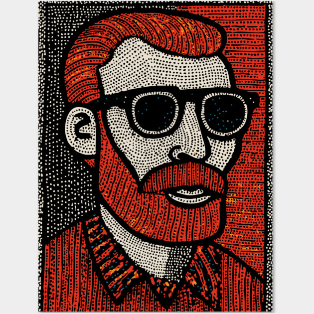 The Post-Impressionist | A Starry Night Portrait Wall Art by TuncGK