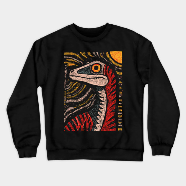 Ferocious Velociraptor | Cretaceous Period Hunter Crewneck Sweatshirt by TuncGK