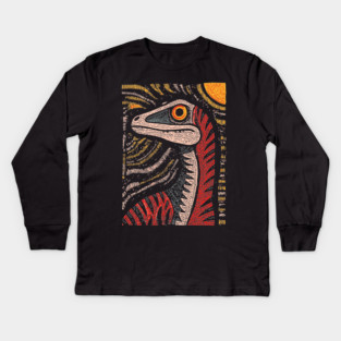Ferocious Velociraptor | Cretaceous Period Hunter Kids Long Sleeve T-Shirt