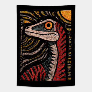 Ferocious Velociraptor | Cretaceous Period Hunter Tapestry