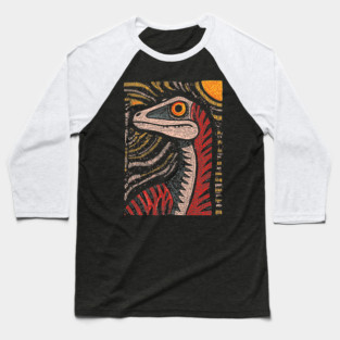 Ferocious Velociraptor | Cretaceous Period Hunter Baseball T-Shirt