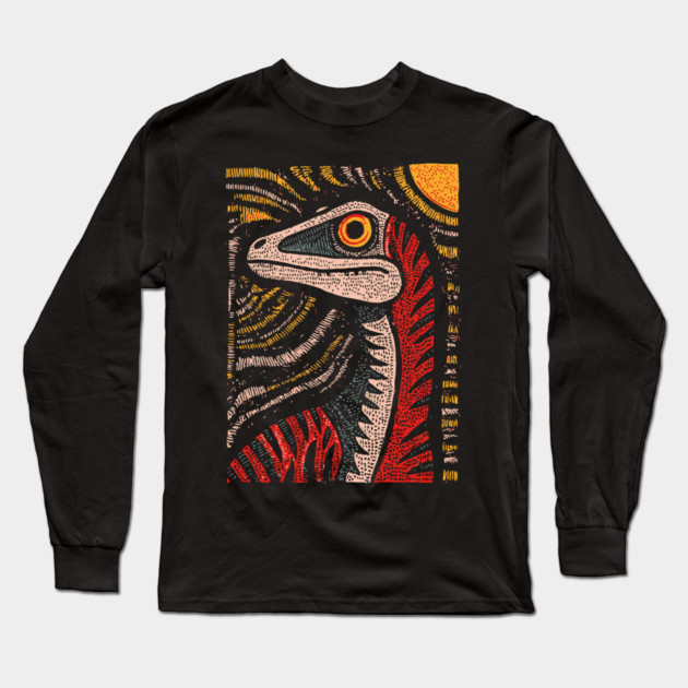 Ferocious Velociraptor | Cretaceous Period Hunter Long Sleeve T-Shirt by TuncGK