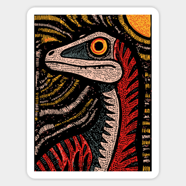 Ferocious Velociraptor | Cretaceous Period Hunter Magnet by TuncGK