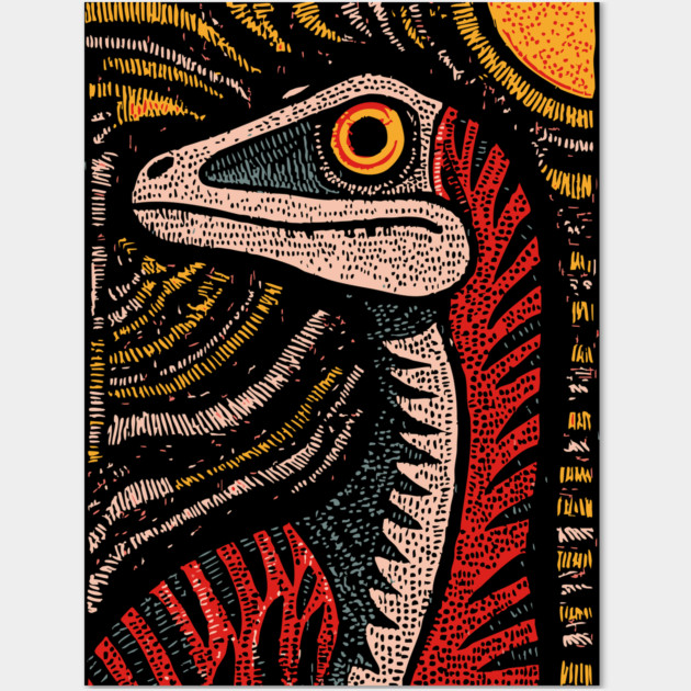 Ferocious Velociraptor | Cretaceous Period Hunter Wall Art by TuncGK