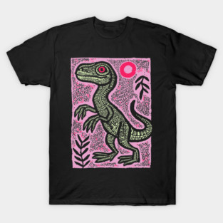 Pastel Velociraptor | Whimsical Feathered Dinosaur T-Shirt