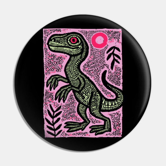 Pastel Velociraptor | Whimsical Feathered Dinosaur Pin by TuncGK