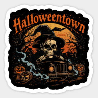Halloweentown Ghostly Taxi in Halloweentown Sticker