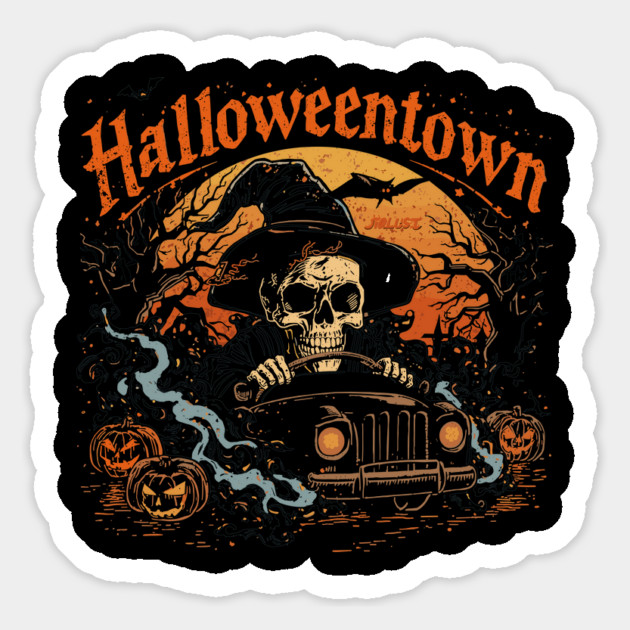 Halloweentown Ghostly Taxi in Halloweentown Magnet by JessArty