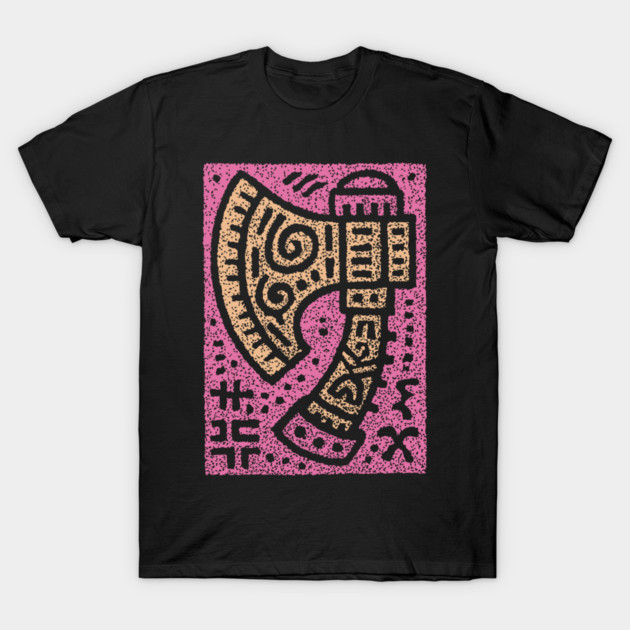 Psychedelic Battle Axe | Groovy Viking Weapon T-Shirt by TuncGK