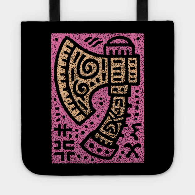 Psychedelic Battle Axe | Groovy Viking Weapon Tote by TuncGK