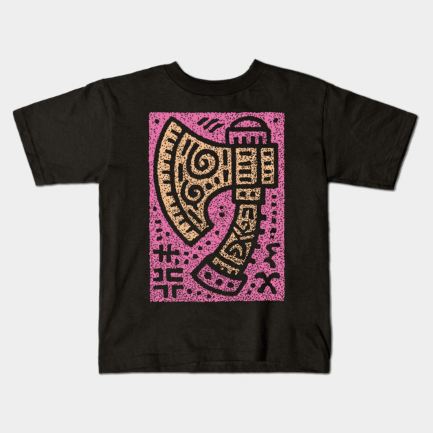 Psychedelic Battle Axe | Groovy Viking Weapon Kids T-Shirt by TuncGK