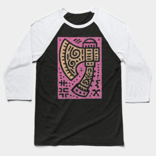 Psychedelic Battle Axe | Groovy Viking Weapon Baseball T-Shirt