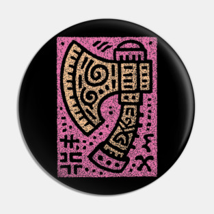 Psychedelic Battle Axe | Groovy Viking Weapon Pin