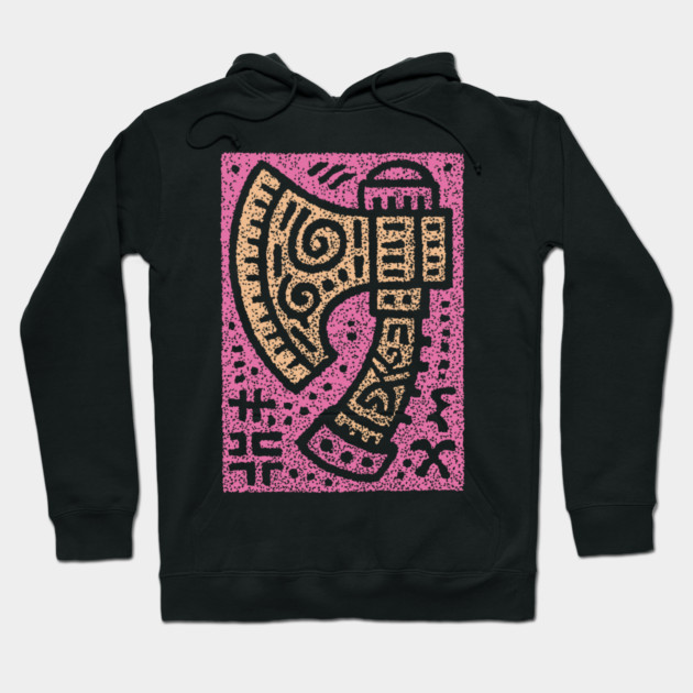 Psychedelic Battle Axe | Groovy Viking Weapon Hoodie by TuncGK