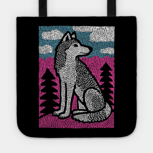 Ethereal Winter Wolf | Nordic Spirit Guide Tote by TuncGK