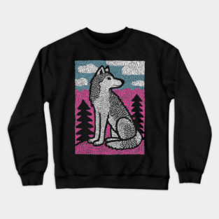 Ethereal Winter Wolf | Nordic Spirit Guide Crewneck Sweatshirt