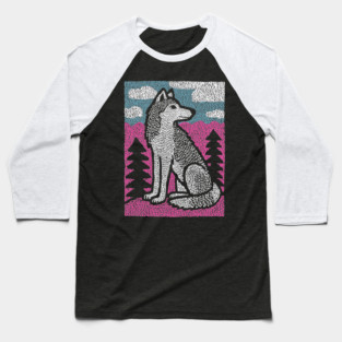 Ethereal Winter Wolf | Nordic Spirit Guide Baseball T-Shirt