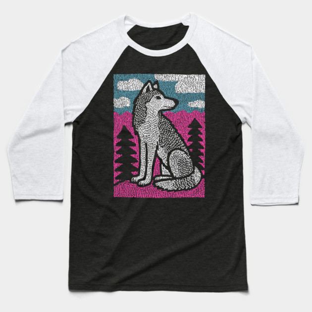 Ethereal Winter Wolf | Nordic Spirit Guide Baseball T-Shirt by TuncGK