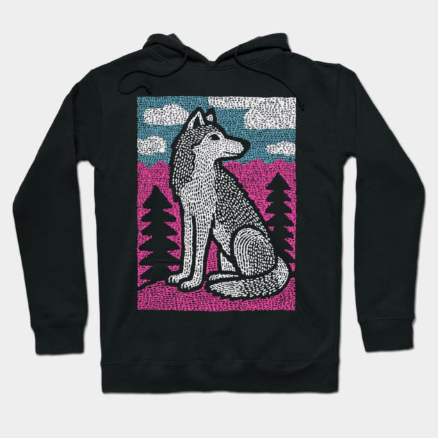 Ethereal Winter Wolf | Nordic Spirit Guide Hoodie by TuncGK