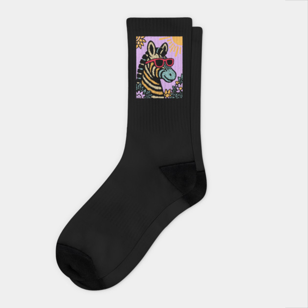 Groovy Zebra | Funky Safari Pop Art Socks by TuncGK
