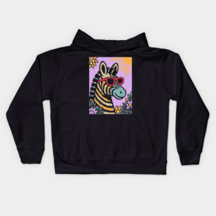 Groovy Zebra | Funky Safari Pop Art Kids Hoodie