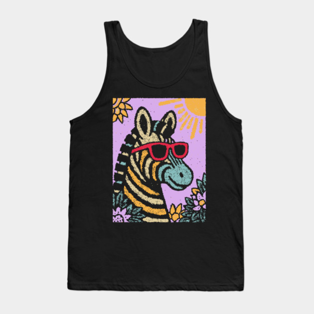 Groovy Zebra | Funky Safari Pop Art Tank Top by TuncGK