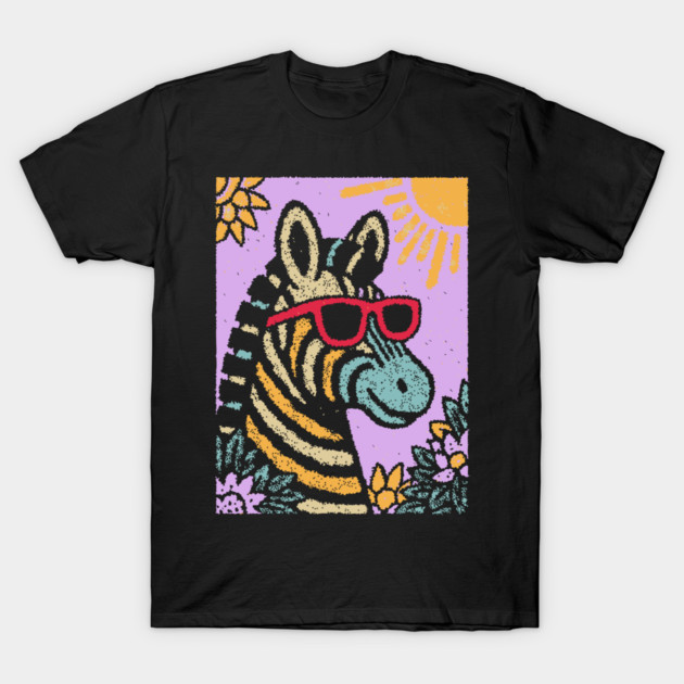 Groovy Zebra | Funky Safari Pop Art T-Shirt by TuncGK