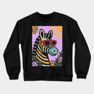 Groovy Zebra | Funky Safari Pop Art Crewneck Sweatshirt