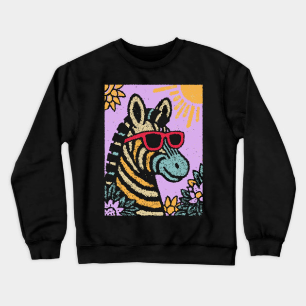 Groovy Zebra | Funky Safari Pop Art Crewneck Sweatshirt by TuncGK