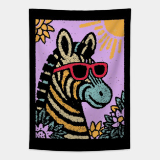Groovy Zebra | Funky Safari Pop Art Tapestry