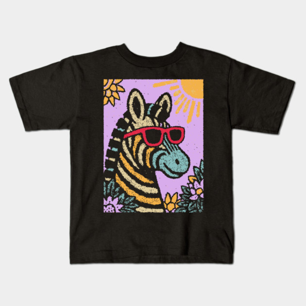 Groovy Zebra | Funky Safari Pop Art Kids T-Shirt by TuncGK